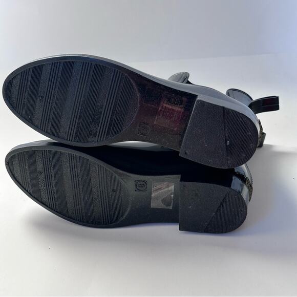 Juicy Couture Black Glitter Rain Boots | Chelsea Jelly Waterproof Size 8 - Picture 7 of 9